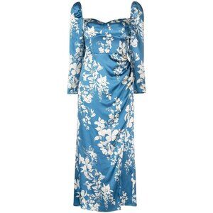 Reformation Blue and White Floral Midi Dress